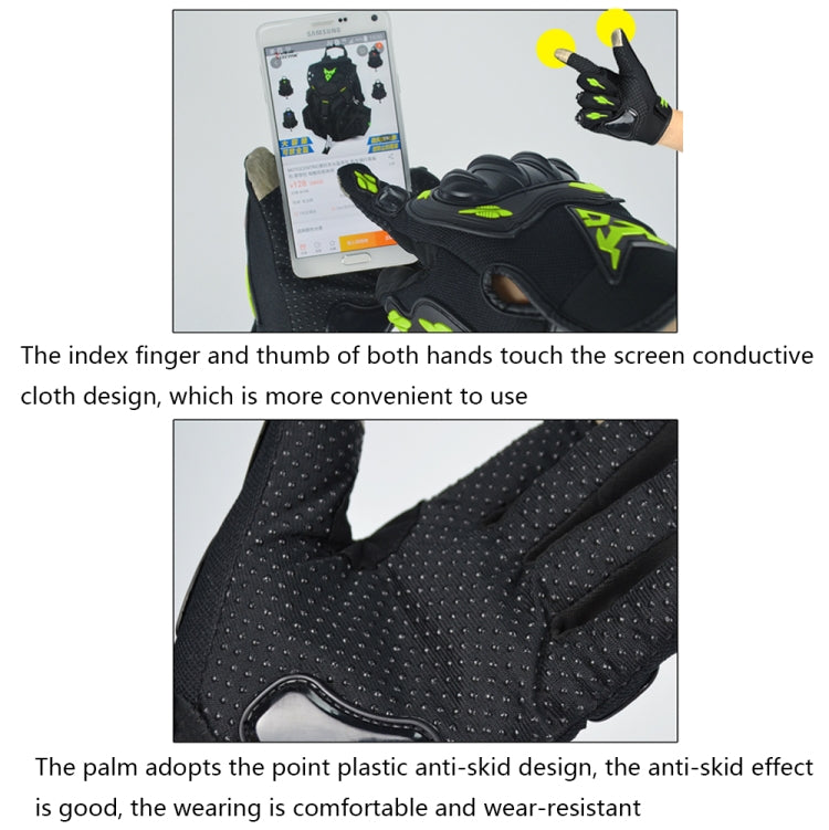 ถุงมือมอเตอร์ไซค์ MOTOCENTRIC 13-MC-010 สำหรับหน้าจอสัมผัส ระบายอากาศได้, M, XL
