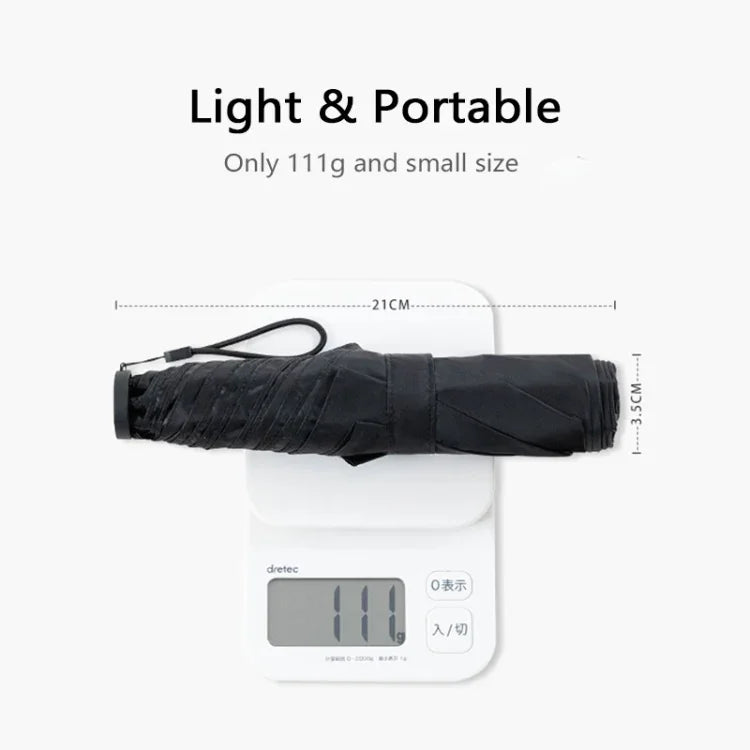 PARACHASE Carbon Fiber Light Portable Small Clever Black Glue Sunscreen Anti-UV Sun Umbrella, Black, Navy, Khaki