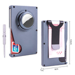 ที่ใส่บัตรติดตามกันหาย RFID กระเป๋าสตางค์สำหรับ AirTag รุ่นที่ 2 / AirTag รุ่นที่ 1 สีน้ำเงิน สีดำ สีเทา สีเงิน