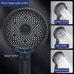 Home Handheld Silicone Supercharged Shower Nozzle, Style:, White, Black, Silver, White+Soft Tube+Space Aluminum Seat, Black+Soft Tube+Space Aluminum Seat, Silver+Soft Tube+Space Aluminum Seat