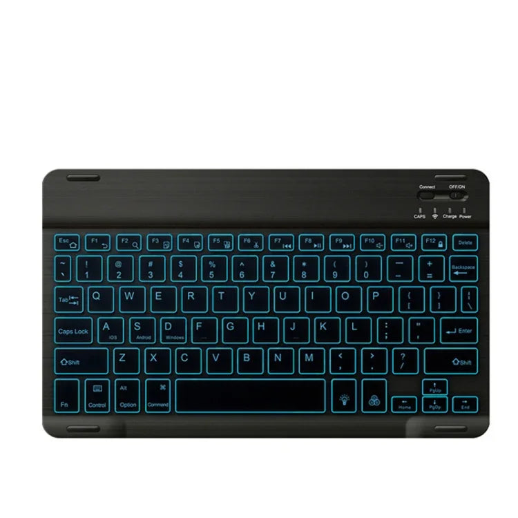 78 Keys 10 Inch RGB Colorful Backlit Bluetooth Keyboard For Mobile Phone / Tablet, Black, White