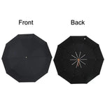 PARACHASE Large Ruggedized Shrink Retro Wind-Resistant Folding Umbrella, Blue, Black