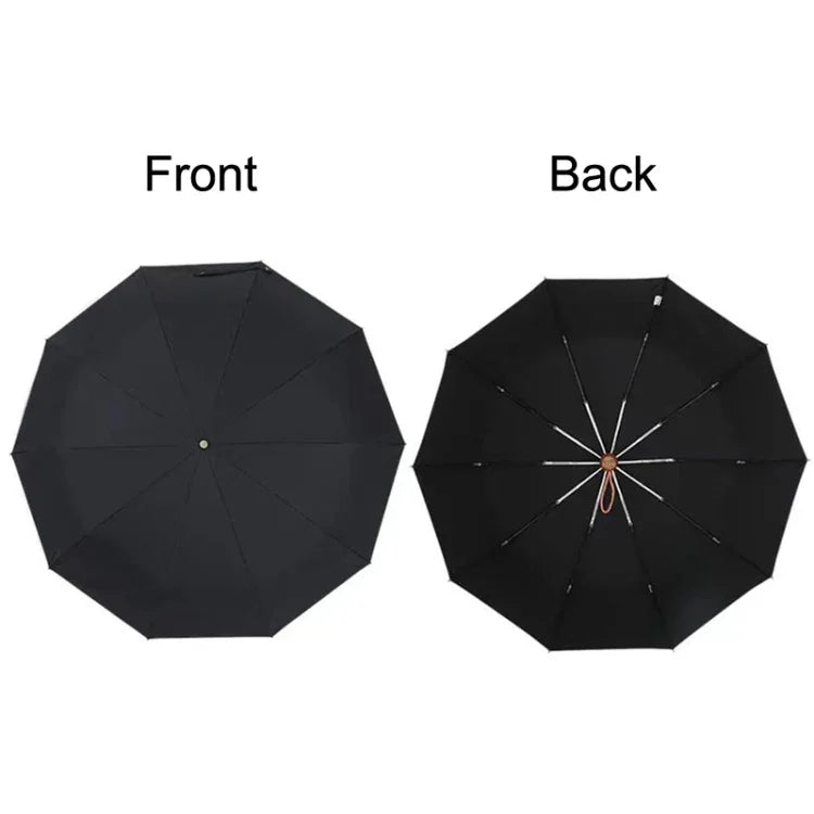 PARACHASE Large Ruggedized Shrink Retro Wind-Resistant Folding Umbrella, Blue, Black