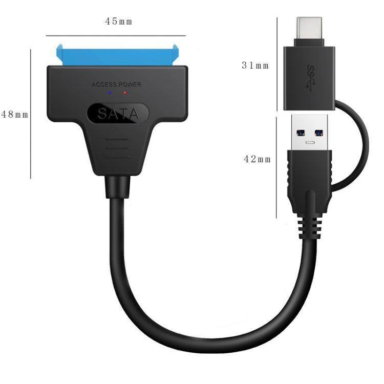 สายเคเบิลแปลง T10 USB3.1 เป็น SATA สำหรับฮาร์ดไดรฟ์