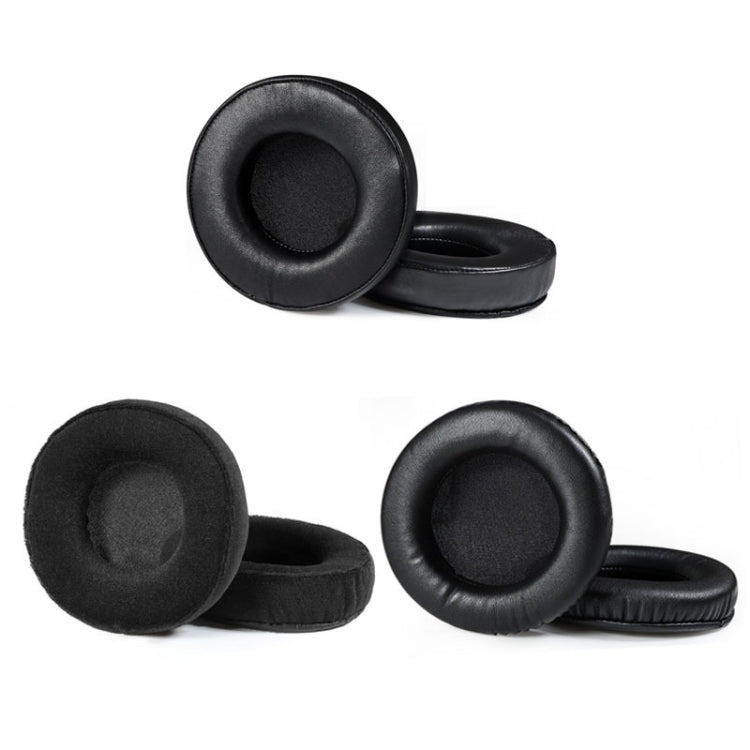 2 ชิ้น ที่ครอบหูสำหรับ Audio-Technica AD1000X AD2000X AD900X AD700X, สไตล์: หนังโปรตีนสีดำ หนังโปรตีนหนาสีดำ ผ้าฟลีซสีดำ หนังแกะสีดำ คานหูแข็ง คานหูกลวง
