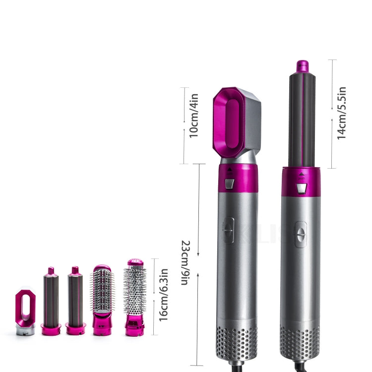 หวีลมร้อน 5-in-1 เครื่องหนีบผมอัตโนมัติและไดร์เป่าผมสองฟังก์ชัน สีเงิน+ชมพูโรส (ปลั๊ก EU), สีเงิน+ชมพูโรส (ปลั๊ก US), สีเงิน+ชมพูโรส (ปลั๊ก UK), สีดำ (ปลั๊ก EU), สีดำ (ปลั๊ก US)