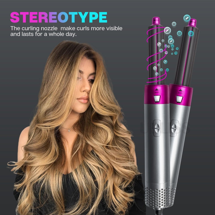 หวีลมร้อน 5-in-1 เครื่องหนีบผมอัตโนมัติและไดร์เป่าผมสองฟังก์ชัน สีเงิน+ชมพูโรส (ปลั๊ก EU), สีเงิน+ชมพูโรส (ปลั๊ก US), สีเงิน+ชมพูโรส (ปลั๊ก UK), สีดำ (ปลั๊ก EU), สีดำ (ปลั๊ก US)