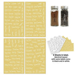 276 PCS Transparent Waterproof Spice Labels 2 Color Combination Pantry Markers