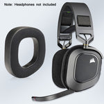 2 ชิ้น กล่องหูฟัง RGB สำหรับ CORSAIR HS80 แบบตาข่ายเต็ม ตาข่าย + หนังโปรตีน กำมะหยี่เต็ม กำมะหยี่ + หนังโปรตีน
