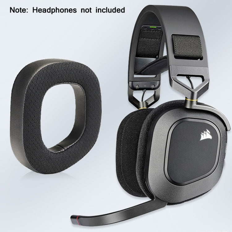 2 ชิ้น กล่องหูฟัง RGB สำหรับ CORSAIR HS80 แบบตาข่ายเต็ม ตาข่าย + หนังโปรตีน กำมะหยี่เต็ม กำมะหยี่ + หนังโปรตีน