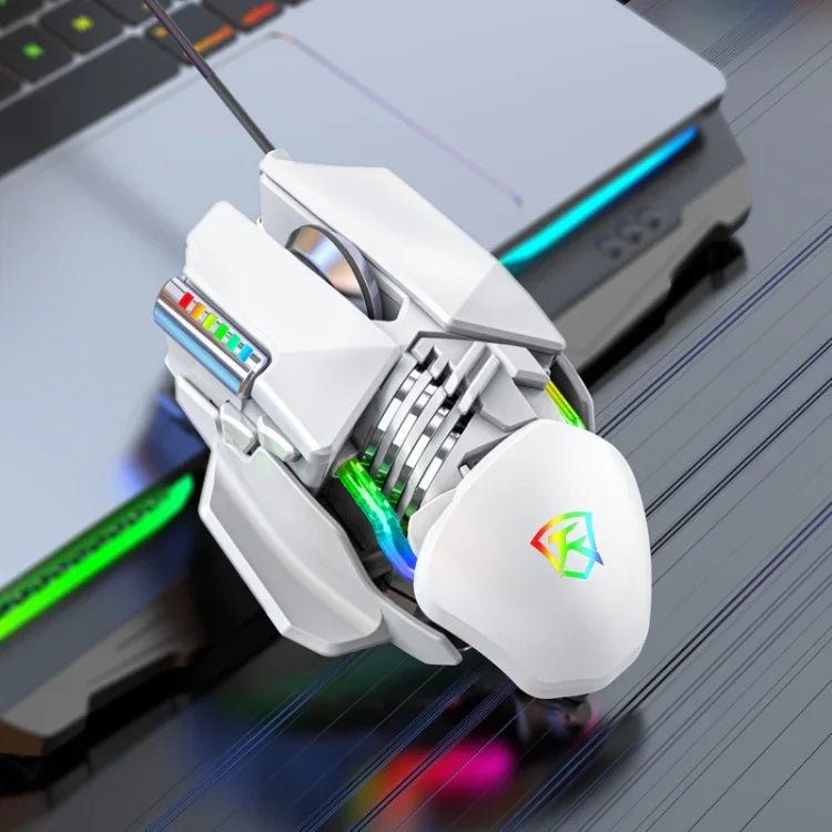 เมาส์มีสาย Taijia P3 6 ปุ่ม ไฟ RGB ปรับได้ สีดำ สีขาว