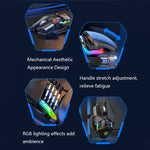 เมาส์มีสาย Taijia P3 6 ปุ่ม ไฟ RGB ปรับได้ สีดำ สีขาว
