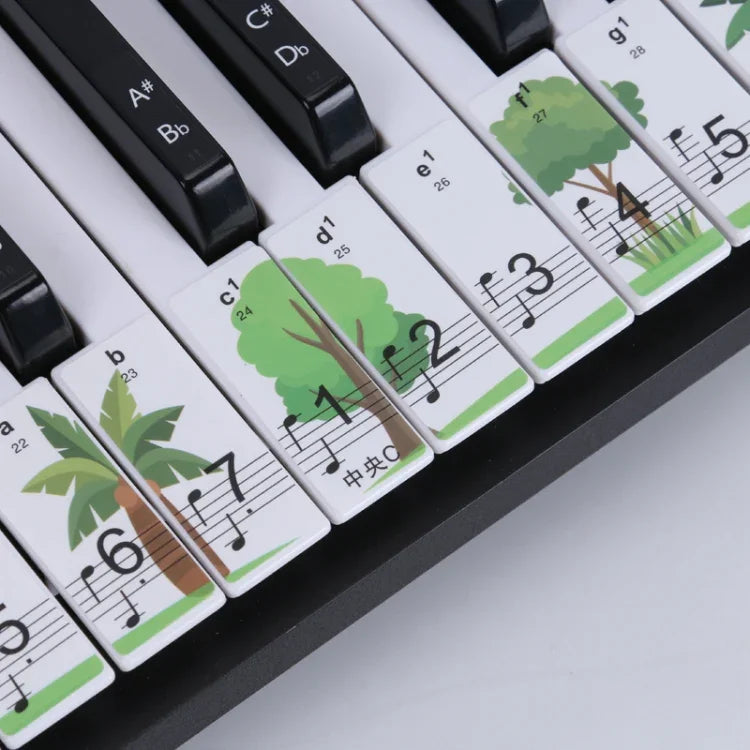 สติกเกอร์คีย์บอร์ดเปียโน M52 88/76/61/54/49 คีย์, ลายต้นไม้, ยีราฟ