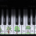สติกเกอร์คีย์บอร์ดเปียโน M52 88/76/61/54/49 คีย์, ลายต้นไม้, ยีราฟ