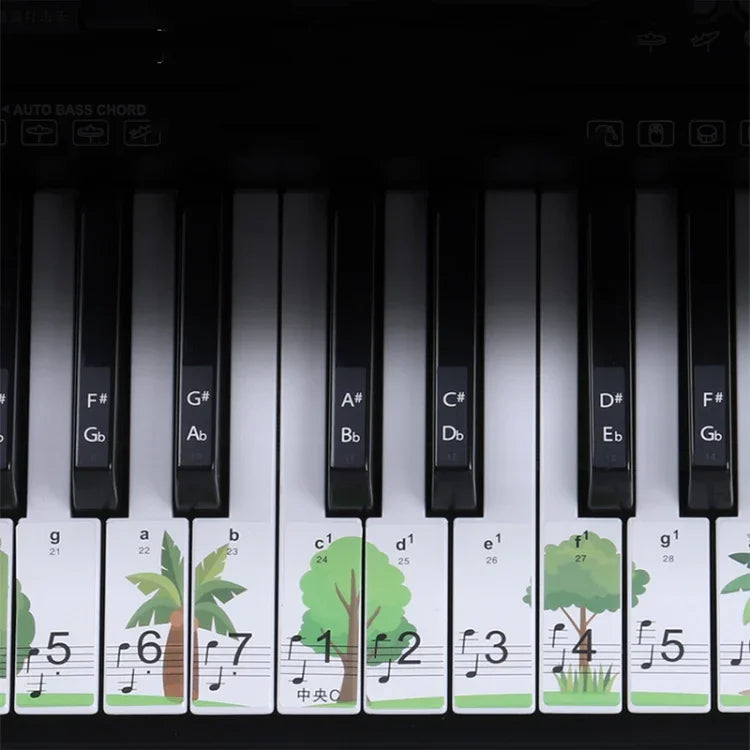 สติกเกอร์คีย์บอร์ดเปียโน M52 88/76/61/54/49 คีย์, ลายต้นไม้, ยีราฟ