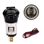 Car Modified Cigarette Lighter Waterproof Vehicle Charging Power Socket No Cigarette Type (with 1.5cm Line), Cigarette Type (with 1.5m Line), No Cigarette Type (with 1.5m Line)