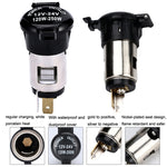 Car Modified Cigarette Lighter Waterproof Vehicle Charging Power Socket No Cigarette Type (with 1.5cm Line), Cigarette Type (with 1.5m Line), No Cigarette Type (with 1.5m Line)