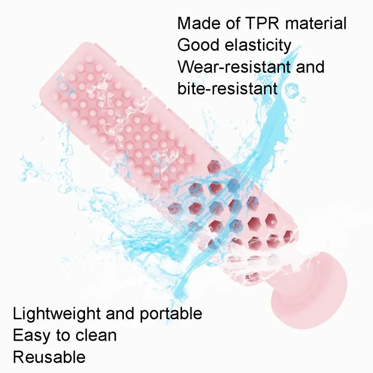 ของเล่นกัดรูปยาสีฟันแปรงสีฟัน TPR สำหรับสุนัข, รูปยาสีฟันแปรงสีฟัน, สีฟ้าอ่อน, สีชมพู