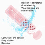 ของเล่นกัดรูปยาสีฟันแปรงสีฟัน TPR สำหรับสุนัข, รูปยาสีฟันแปรงสีฟัน, สีฟ้าอ่อน, สีชมพู