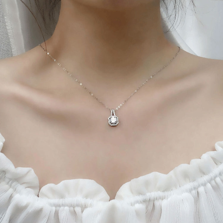 XMZ018 สร้อยคอมอยซานไนต์เพชรเงิน 925 สร้อยคอเพชรรูปสี่เหลี่ยม ขนาด: XMZ018 1 กะรัต, XMZ018 2 กะรัต