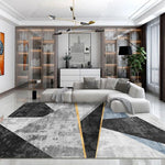 Modern Abstract Geometric Living Room Rug Coffee Table Cushion, 140x200cm