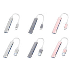 แท่นต่อขยายอเนกประสงค์ขนาดเล็ก 4 in 1, สเปค: Type-C/USB-C 3.0 (สีเงิน), Type-C/USB-C 3.0 (สีเงิน), Type-C/USB-C 3.0 (สีเทา), Type-C/USB-C 3.0 (สีชมพู), USB 3.0 (สีเงิน), USB 3.0 (สีเทา), USB 3.0 (สีชมพู)