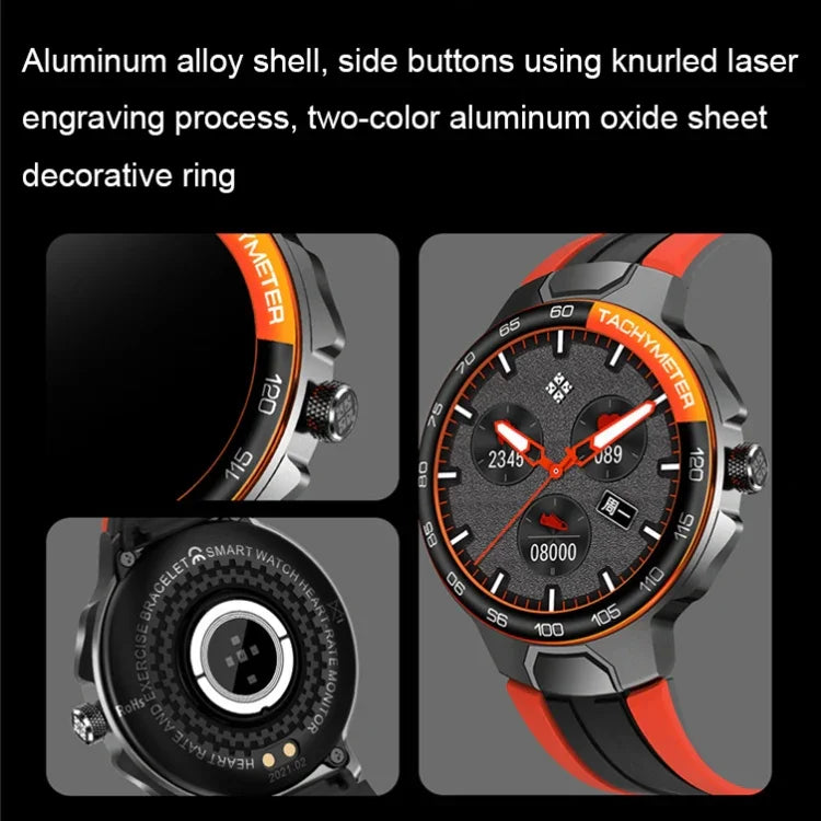 Wearkey E15 นาฬิกาจอสัมผัสอัจฉริยะวัดอัตราการเต้นหัวใจขนาด 1.28 นิ้ว สีน้ำเงิน สีเงินเทา สีส้ม