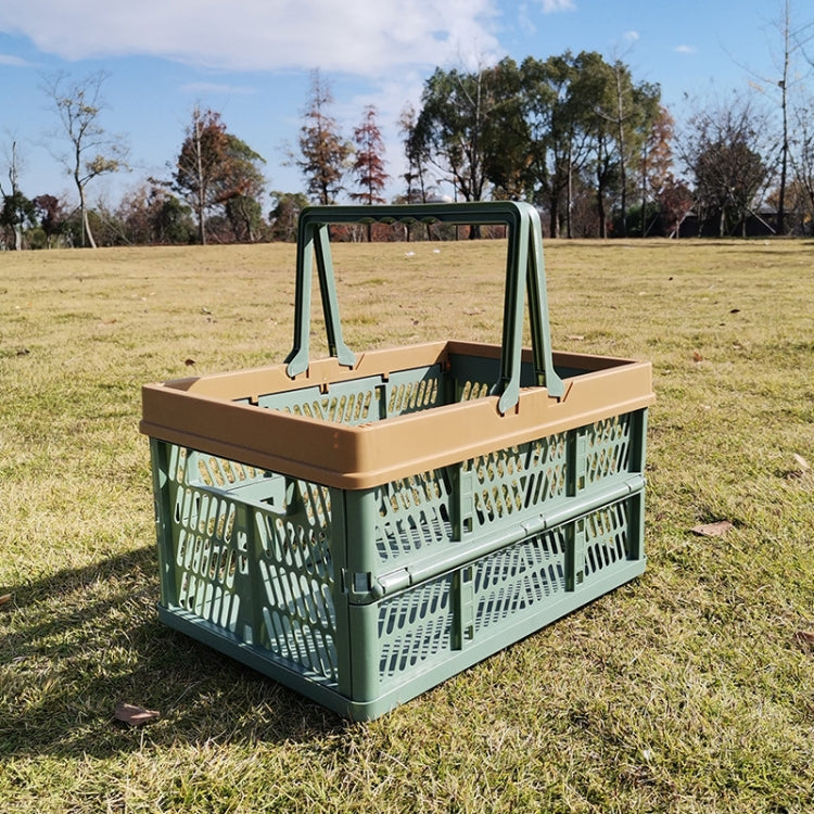 ตะกร้าปิกนิกพับได้ ตะกร้าช้อปปิ้งซูเปอร์มาร์เก็ต ขนาด 25x30.5x44 ซม. สีเขียวกาแฟ, สีเทาน้ำเงิน, สีกาแฟกับสีเบจ