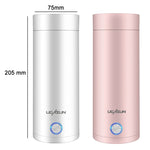 UGASUN แก้วน้ำไฟฟ้าพกพาแบบพกพาแบบมินิ พร้อมที่อุ่นน้ำ ปลั๊ก UK (สีขาว), ปลั๊ก EU (สีขาว), ปลั๊ก US (สีขาว), ปลั๊ก UK (สีชมพู), ปลั๊ก EU (สีชมพู), ปลั๊ก US (สีชมพู)