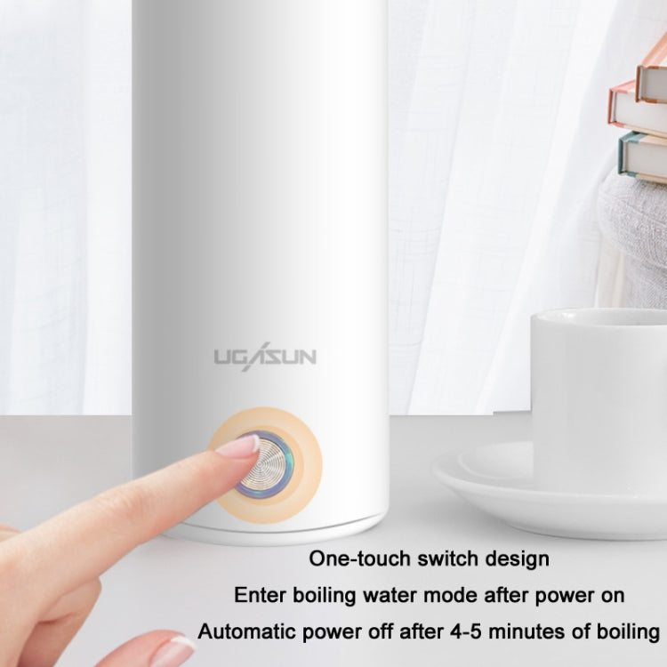 UGASUN แก้วน้ำไฟฟ้าพกพาแบบพกพาแบบมินิ พร้อมที่อุ่นน้ำ ปลั๊ก UK (สีขาว), ปลั๊ก EU (สีขาว), ปลั๊ก US (สีขาว), ปลั๊ก UK (สีชมพู), ปลั๊ก EU (สีชมพู), ปลั๊ก US (สีชมพู)