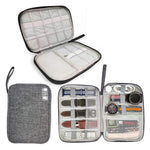 Travel Portable Strap Data Cable Storage Bag, Red, Purple, Grey, Navy Blue, Black