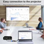 อะแดปเตอร์ HDMI ตัวเมียเป็น VGA ตัวผู้ พร้อมเสียง สำหรับคอมพิวเตอร์ จอทีวี โปรเจคเตอร์, สีขาว, ทอง, ดำ