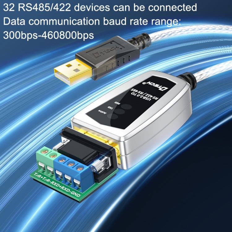 DTECH DT-5119 สายแปลง USB เป็น RS485/422 อุตสาหกรรม 0.5 ม., อะแดปเตอร์สื่อสารสายอนุกรม, DT-5119 0.5 ม.