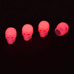 1 Sets Car Tire Luminous Valve Cap Motorcycle Skull Valve Core Cap, 1 Set Red, 1 Set Blue, 1 Set Green, 1 Set Yellow