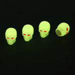 1 Sets Car Tire Luminous Valve Cap Motorcycle Skull Valve Core Cap, 1 Set Red, 1 Set Blue, 1 Set Green, 1 Set Yellow