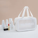 2 PCS Frosted Translucent Waterproof Storage Bag Cosmetic Bag Swimming Bag Wash Bag, Black M, Black M 2 Handles, Black L, Pink S, Pink M, Pink M 2 Handles, Pink L, White S, White M, White M 2 Handles, White L, Blue S, Blue M, Blue M 2 Handles, Blue L