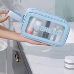 2 PCS Frosted Translucent Waterproof Storage Bag Cosmetic Bag Swimming Bag Wash Bag, Black M, Black M 2 Handles, Black L, Pink S, Pink M, Pink M 2 Handles, Pink L, White S, White M, White M 2 Handles, White L, Blue S, Blue M, Blue M 2 Handles, Blue L