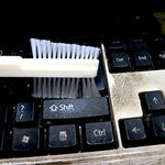 10 PCS Car Head Engine Brush Double-Sided Groove Brush, 10 PCS White