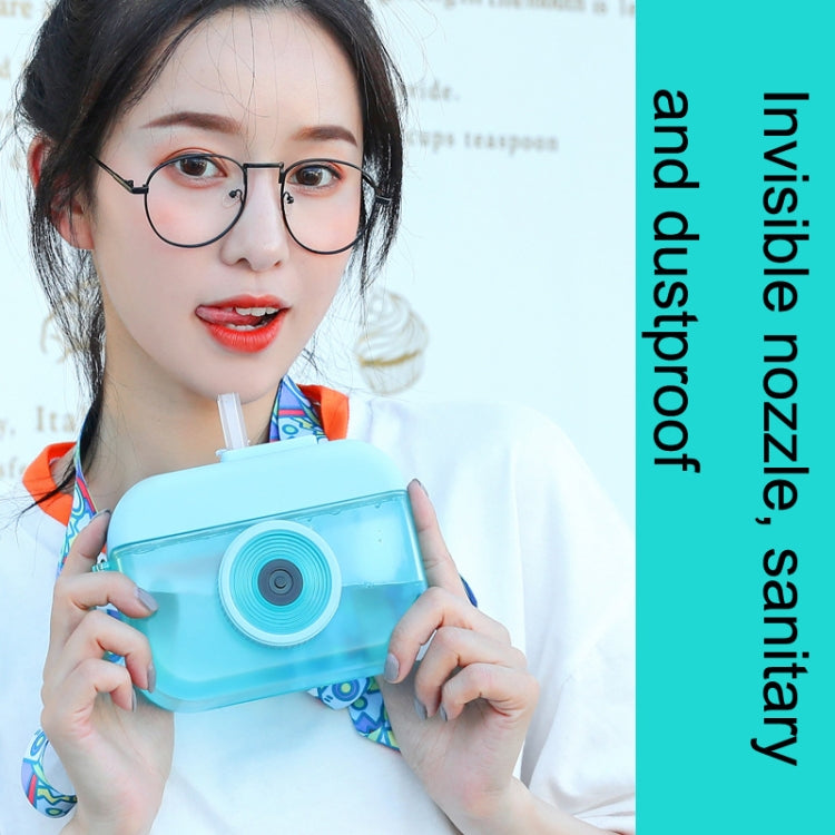 แก้วน้ำเด็กแบบหลอดพลาสติกรูปกล้อง สำหรับเดินทางและพักผ่อน, สีชมพู, สีฟ้า, สีม่วง, สีเหลือง