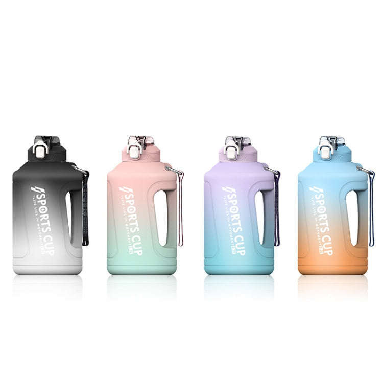 ขวดน้ำกีฬาพร้อมหลอดและสเกลความจุใหญ่แบบไล่ระดับ, 1500ml, 2300ml, 3800ml