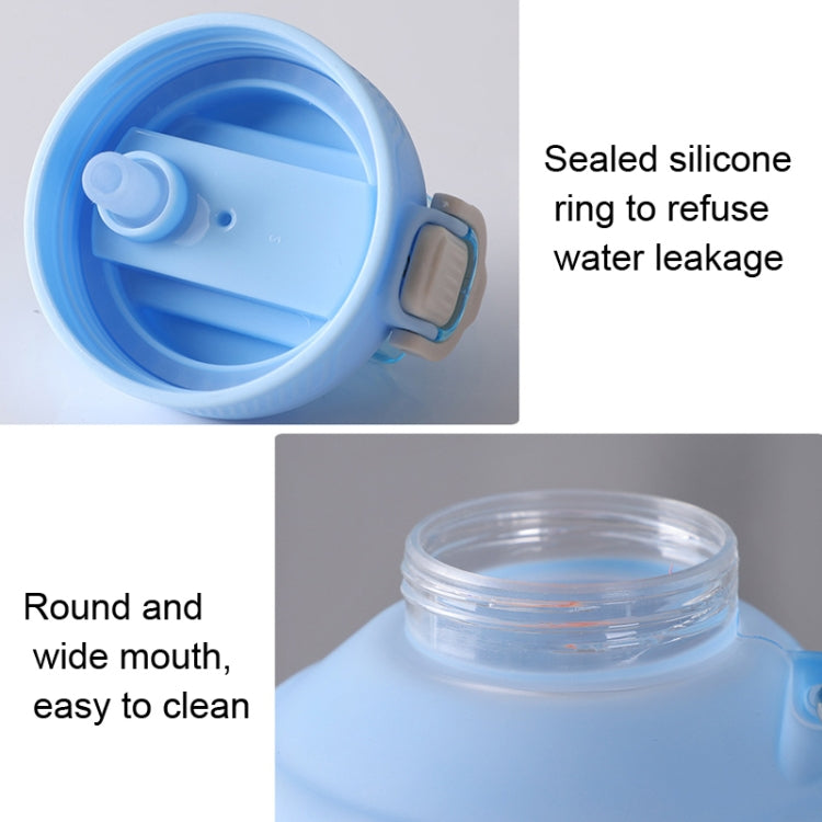 ขวดน้ำกีฬาพร้อมหลอดและสเกลความจุใหญ่แบบไล่ระดับ, 1500ml, 2300ml, 3800ml