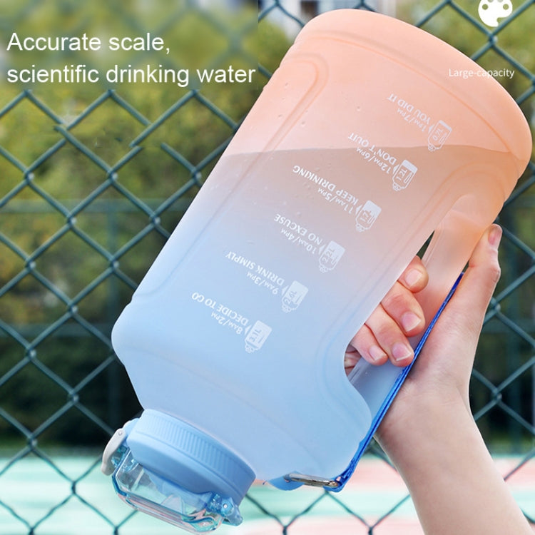 ขวดน้ำกีฬาพร้อมหลอดและสเกลความจุใหญ่แบบไล่ระดับ, 1500ml, 2300ml, 3800ml