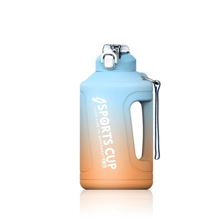 ขวดน้ำกีฬาพร้อมหลอดและสเกลความจุใหญ่แบบไล่ระดับ, 1500ml, 2300ml, 3800ml