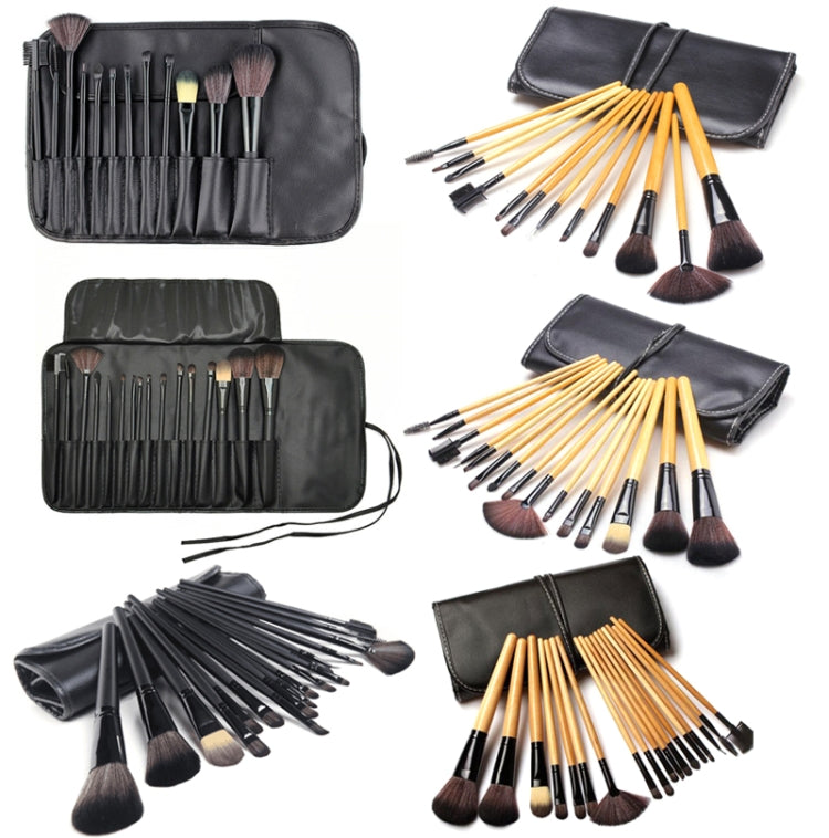 ชุดแปรงแต่งหน้าแป้งฝุ่น 15 ชิ้น/ชุด สีดำ 15 ชิ้น/ชุด สีไม้ 18 ชิ้น/ชุด สีไม้