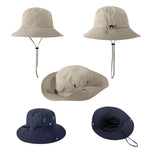 Versatile Breathable Sunscreen Drawstring Fisherman Hat, Khaki, Black, Grey, Coffee, Dark Blue, Army Green