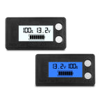 มิเตอร์วัดแรงดันดิจิทัลแบตเตอรี่ลิเธียมกรดตะกั่วสองสายกันน้ำ LCD, 8-100V (สีขาว), 8-100V (สีน้ำเงิน), 8-72V (สีขาว), 8-72V (สีน้ำเงิน)