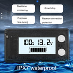 มิเตอร์วัดแรงดันดิจิทัลแบตเตอรี่ลิเธียมกรดตะกั่วสองสายกันน้ำ LCD, 8-100V (สีขาว), 8-100V (สีน้ำเงิน), 8-72V (สีขาว), 8-72V (สีน้ำเงิน)