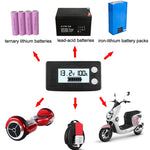 มิเตอร์วัดแรงดันดิจิทัลแบตเตอรี่ลิเธียมกรดตะกั่วสองสายกันน้ำ LCD, 8-100V (สีขาว), 8-100V (สีน้ำเงิน), 8-72V (สีขาว), 8-72V (สีน้ำเงิน)