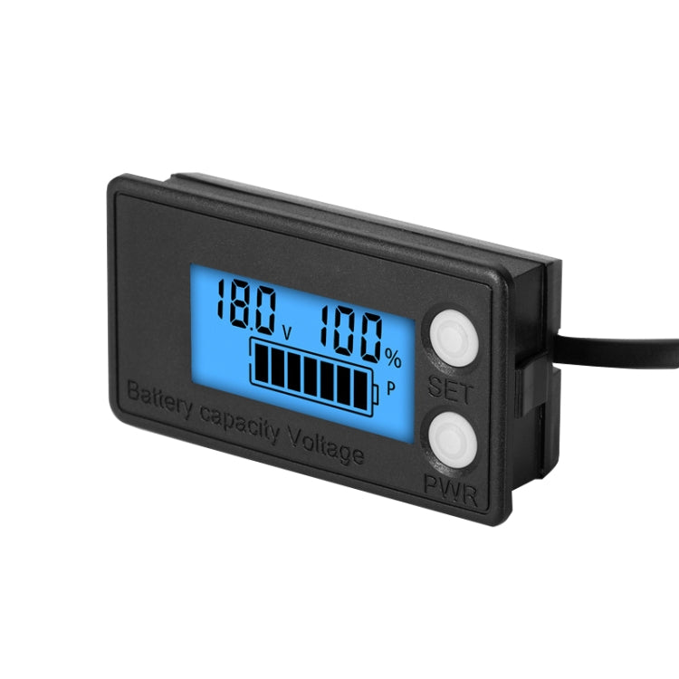 มิเตอร์วัดแรงดันดิจิทัลแบตเตอรี่ลิเธียมกรดตะกั่วสองสายกันน้ำ LCD, 8-100V (สีขาว), 8-100V (สีน้ำเงิน), 8-72V (สีขาว), 8-72V (สีน้ำเงิน)