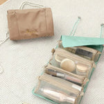 กระเป๋าเครื่องสำอางตาข่ายกันน้ำแบบพกพาสำหรับผู้หญิง 4 ใน 1 สีแดง สีเขียว สีดำ สีม่วง สีเขียวทหาร สีชมพูเชอร์รี่